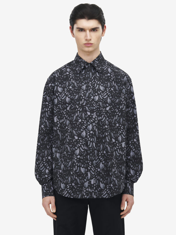 ALEXANDER MCQUEEN - Feather Print Relaxed Shirt - Item 839256QOABH1000
